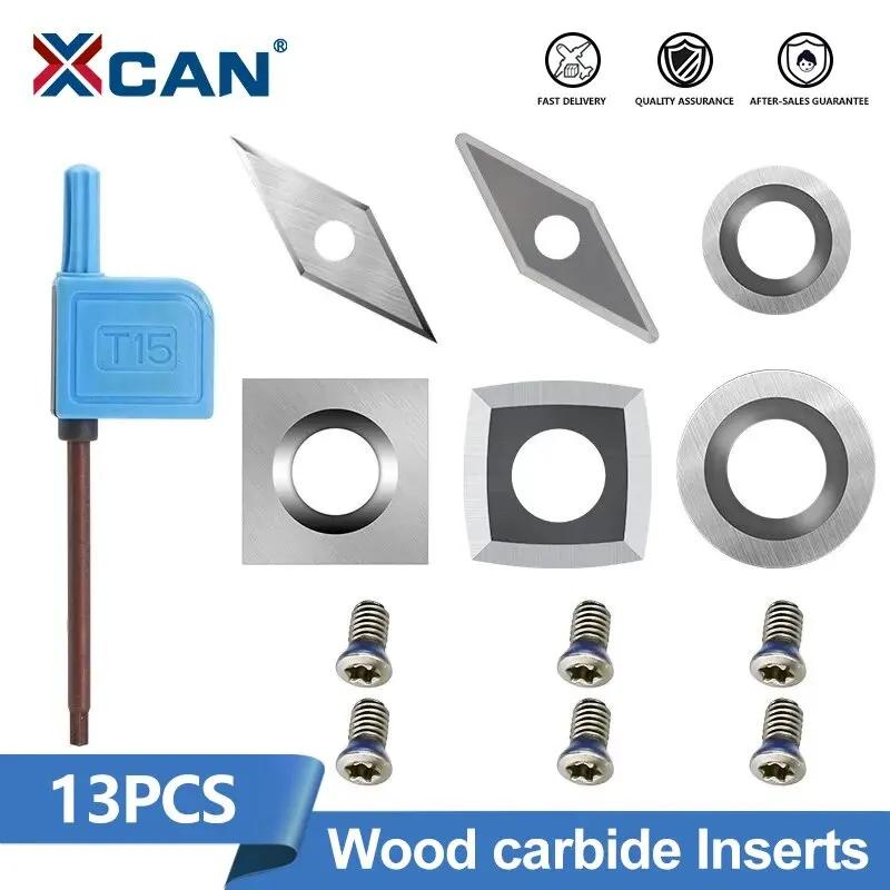 XCAN Turning Tools Blade Carbide Insert Cutters Blades for Detailer Hollower Finisher Rougher Wood Lathe Tool